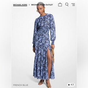 Never worn tags on Michael Kors blue paisley long dress